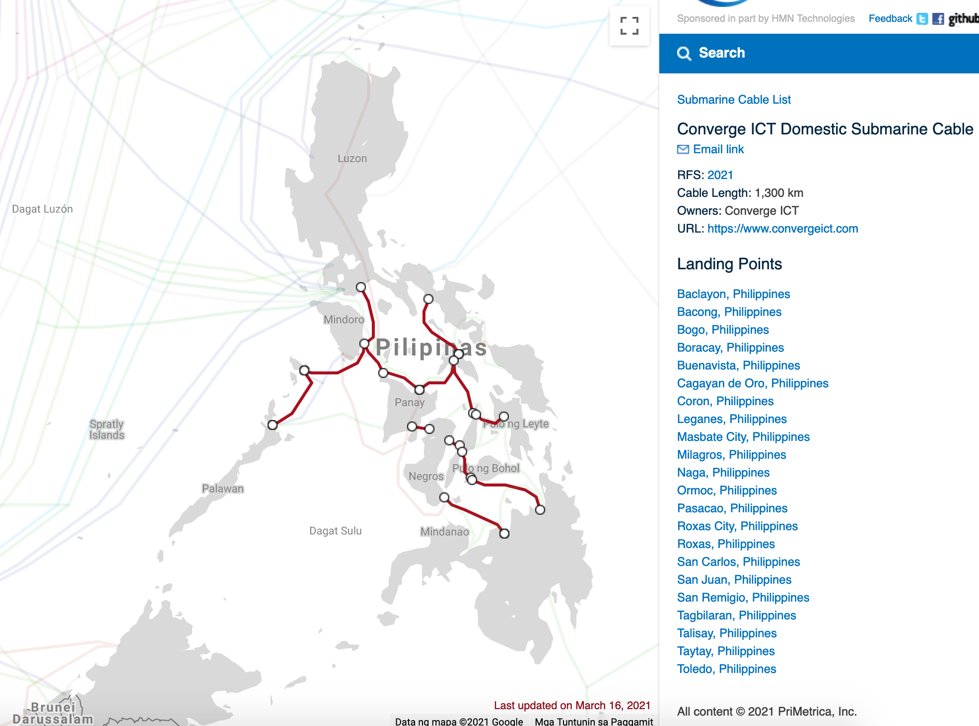 Converge Ict Cable Landing Stations Submarine Cables 16MAR2021 