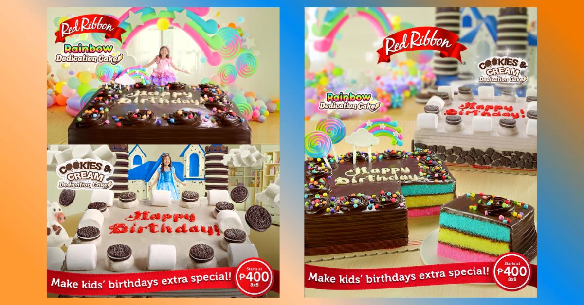 Red ribbon rainbow cake price discount